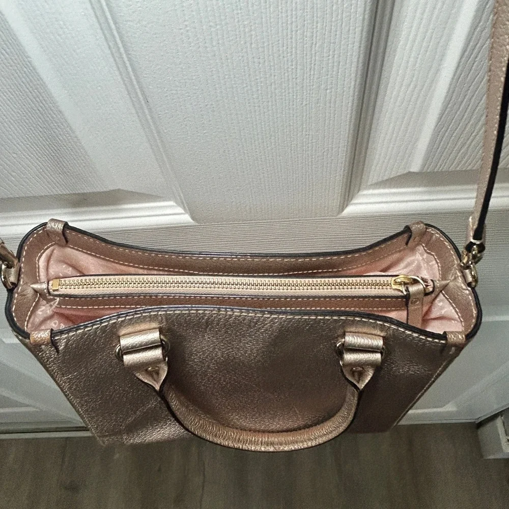 Kate‎ Spade Wellesley Quinn Metallic Gold Leather Tote Shoulder Bag Purse